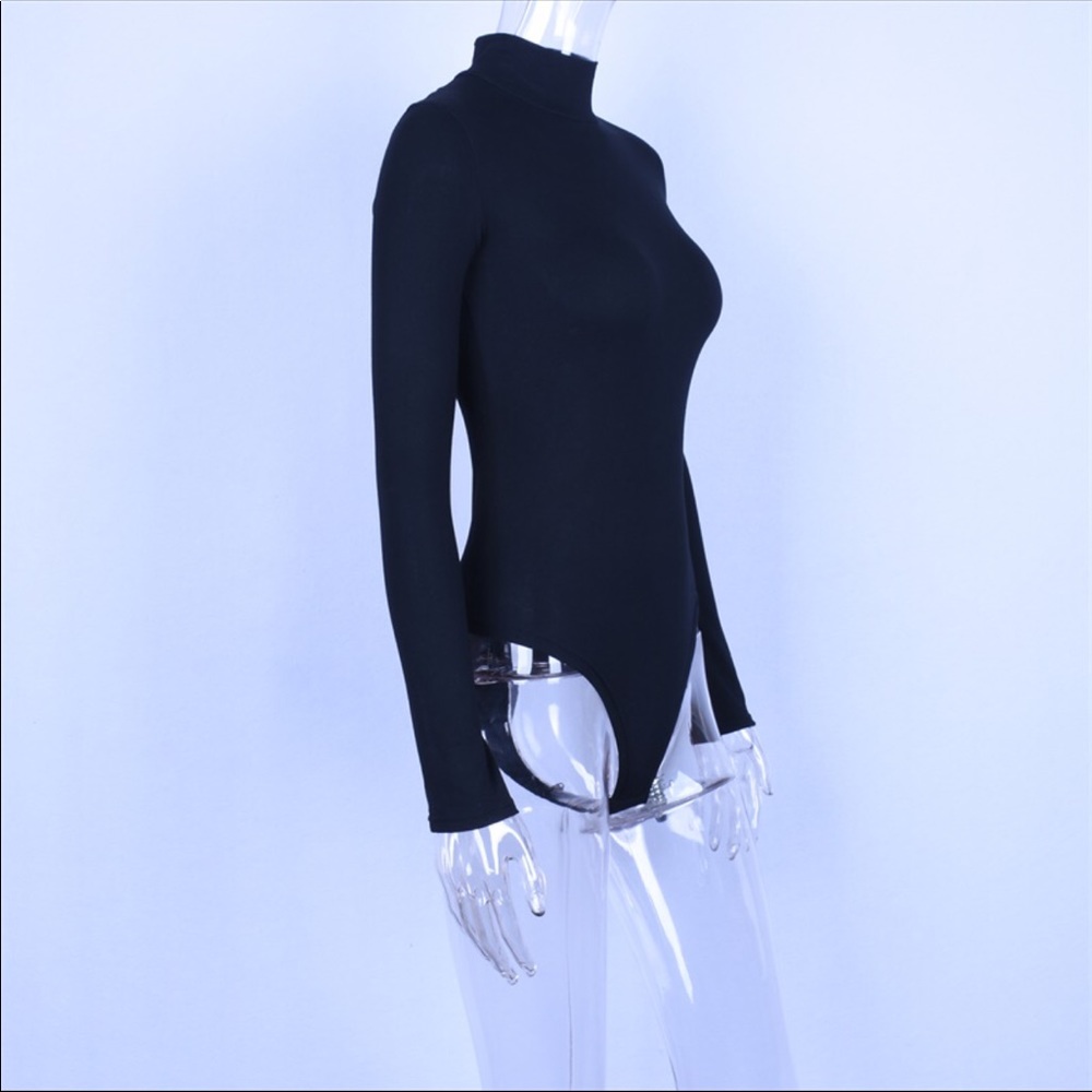 Just In! Turtleneck Bodysuit Basic Long Sleeve Tee - Picture 4 of 8